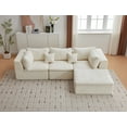 thumbnail image 2 of Sunvasagoo Modular Cloud Sofa Set with Ottoman, Chenille Fabric, 140" U-Shape/110" L-Shape, 2 of 9