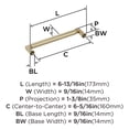 thumbnail image 5 of Amerock Balon 6-5/16 inch (160mm) Center-to-Center Golden Champagne Cabinet Pull, 5 of 6