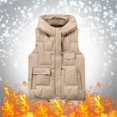 thumbnail image 2 of Shadoumai Womens Puffer Vest Sleeveless Hooded Zip Up Jacket Casual Quilted Winter Coat Stand Collar Gilet Jacket with Pockets, 2 of 5