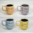 thumbnail image 2 of Marcelle, 4 Pc Stackable 14oz Multi-Color Ceramic Coffee Mug Set with a Metal Counter Top Stand, Tower Mug Set, 2 of 4