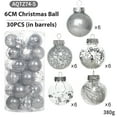 thumbnail image 4 of 30PC Christmas Tree Decorations,Barrels of Christmas Balls,Plastic Christmas Decor for Christmas Tree Thanksgiving Wedding Party Holiday Birthday Decor,2.4IN,White, 4 of 7