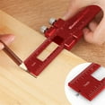thumbnail image 4 of Woodworking Tools Ruler Ruler Layout Tool Aluminum Precision Ruler with T-Track Metal Slide Stops 6inch,1 x Woodworking Precision Pocket Ruler,Red, 4 of 6