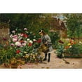 thumbnail image 2 of Armand Charnay 14x11 Gold Ornate Wood Frame and Double Matted Museum Art Print Titled - The Little Gardener, 2 of 4