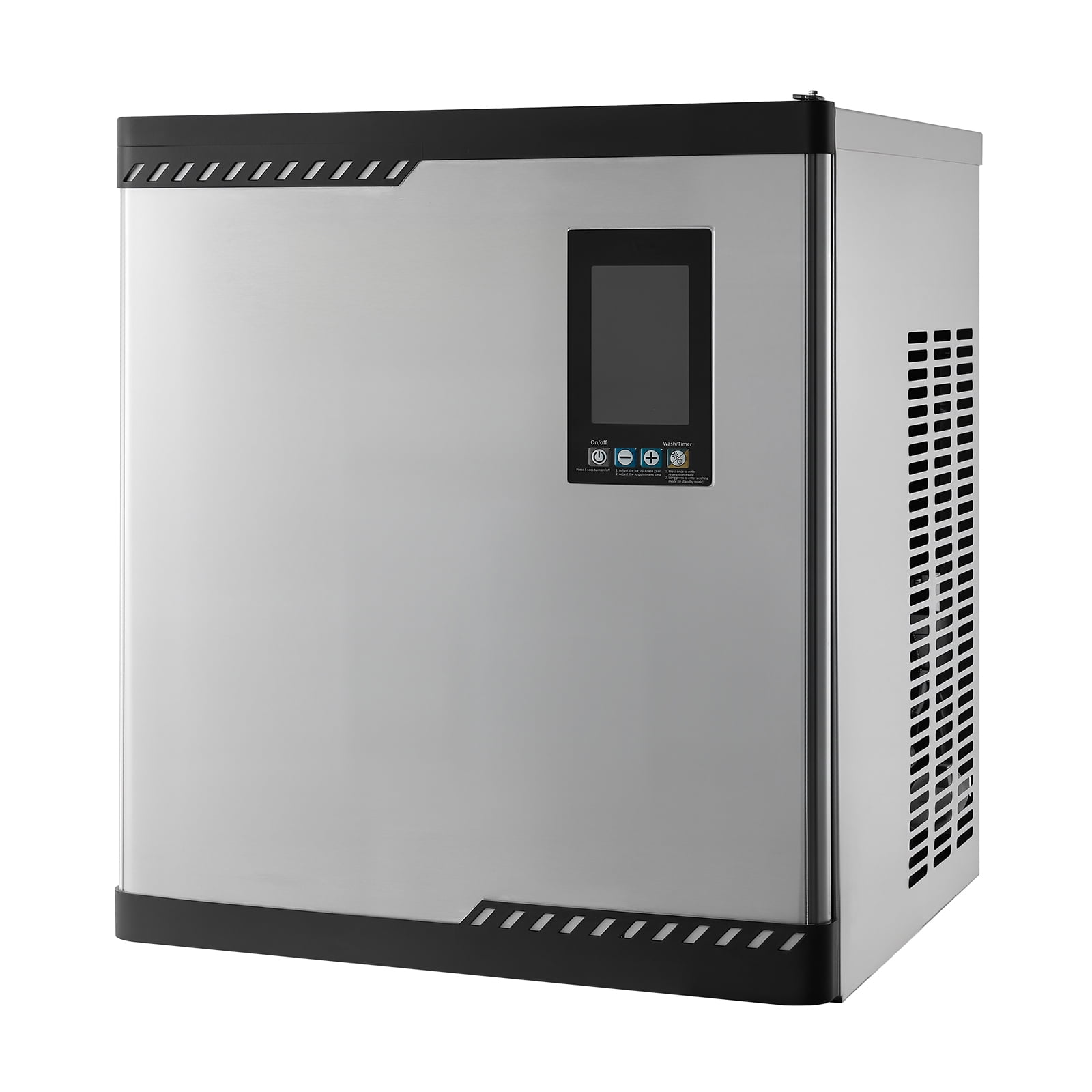 KFFKFF Commercial Ice Maker Machine - 300 Lbs/Day Stainless Steel with Programmable Ice Production, Self-Cleaning Function, Adjustable Ice Thickness, Suitable for Restaurants, Hotels - Head Only