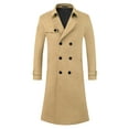 thumbnail image 5 of INSPIRE CHIC Winter Trench Coat for Men's Double Breasted Formal Notched Lapel Long Overcoat 2XL Khaki, 5 of 6