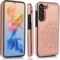 thumbnail image 6 of Design for Samsung Galaxy S23 5G Case with Tempered Glass Screen Protector PU Leather Credit Card Holder Slot Wallet Phone Cases Stand Kickstand Protective Cover for S 23 Women 6.1" Rose Gold, 6 of 6