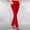 Red, variant on Ladies' Solid Color Casual Pocket Slim Straight Leg Pants