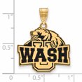 thumbnail image 3 of Sterling Silver w/ 14K Yellow Gold-Plated Official Licensed Collegiate Washington U in St. Louis Large Enamel Pendant, 3 of 4