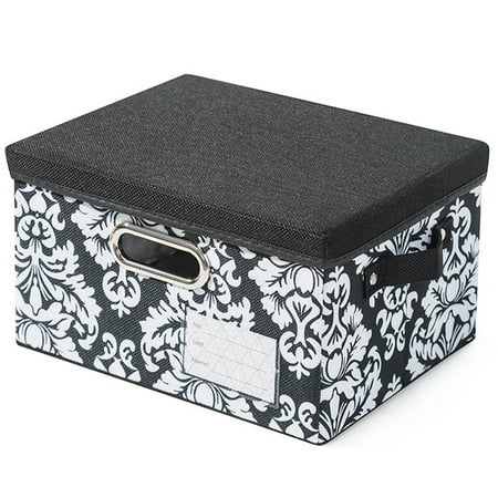 

CUH Containers Underwear Bra Sock Storage Box Toy Cube Organiser Cloth Fabric Home Foldable Cubby Collapsible Black S: 11.42*8.66*6.69 inches