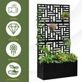 thumbnail image 3 of UBesGoo Planter Box with Trellis Outdoor for Vegetables Herbs Flowers, Metal  Garden Trellis with Drainage Holes (Black), 3 of 9