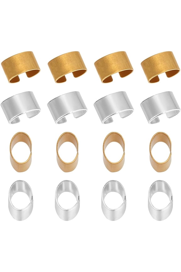 240pcs Rectangle Slide Charms Leather Rope Clips Large Hole Slider Loose Beads Wristband Locking Clips 6.5x4mm ID Jewelry Connector