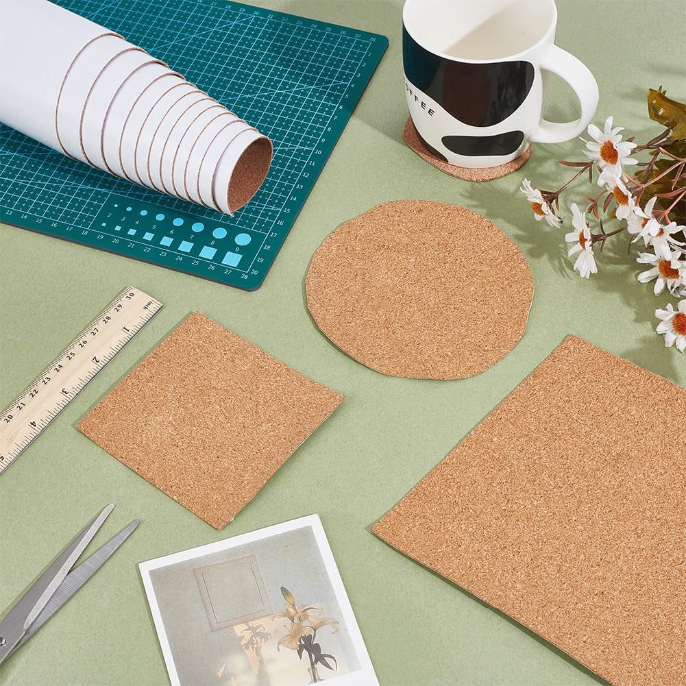 Self Adhesive Cork Roll Cork Shelf Liner forCoasters 1mm Thick Fabric Tape