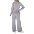 thumbnail image 7 of Kmdttou Women's Plus-Size Top Women Set 2 Piece Outfits Sweatsuit Fall Crewneck Sweatshirts Wide Leg Pants Matching Sweat Set Tracksuit on Clearance!, 7 of 7