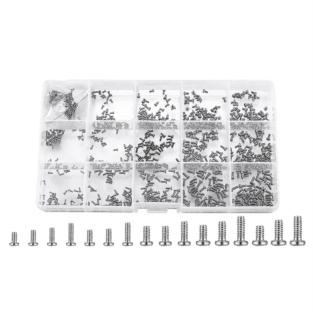 800 Pc Tiny Screws for Electronics, Small Mini Pan Head Machine Screws Kit for Eyeglasses Watches Clocks Repair