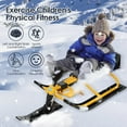 thumbnail image 4 of Snow Sled with Steering Wheel and Foot-Brake, Ski Sled Slider for Age 4+ Kids, Yellow, 4 of 10