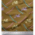thumbnail image 1 of Soimoi Poly Crepe Fabric Small Bird,Fish & Heron Bird Print Sewing Fabric Yard 52 Inch Wide, 1 of 3