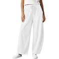 thumbnail image 5 of Inleife Women's Loose Fit Corduroy Sweatpants, Casual Solid Color Drawstring Elastic Waist Barrel Leg Trousers with Pockets, 5 of 6