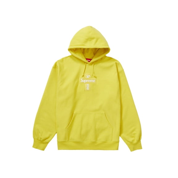 Supreme Men's Cross Box Logo Hooded Sweatshirt Lemon, from StockX