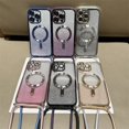 thumbnail image 2 of Crossbody Lanyard Gradient Glitter Magnetic Case For iPhone 15 14 13 12 11 Pro Max Plus For Magsafe Plating Soft TPU Back Cover, 2 of 7