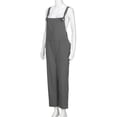 thumbnail image 4 of Ernkv Women's Jumpsuit Jumpsuit For Lady Wife Daughter Girlfriend Button Suspender Jumpsuit Overalls Comfy Lounge Casual Solid Color Fashion Full Length Trousers Gray XXL, 4 of 8