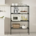 thumbnail image 3 of edx 4 Tier Metal Shelving Unit, 35.43"W x 13.78"D x 54.02"H Height Adjustable Wire Storage Shelves Holds Up to 1400 LBS, Black, 3 of 8