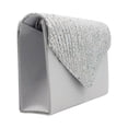 thumbnail image 2 of JoveMarine Women's Elegant Silk Satin Rhinestone Clutch Bag Convertible Shoulder Bag for Evening and Prom Fashion Handbag for Parties and Formal Events White, 2 of 5