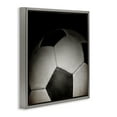 thumbnail image 3 of Stupell Industries Soccer Closeup On Black Gray Framed Floater Canvas Wall Art, design by Kim Allen, 25 x 25, 3 of 9