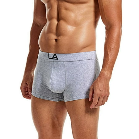 

Clearance KUNPENG Men s Lanvibum Mid-Rise Contrast Boxer Briefs XL Gray