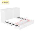 thumbnail image 5 of Queen Size Murphy Bed, Modern Wall Bed Frame with Drawer, Socket, USB Port, Portable Storage Storage Low Bed Frame for Bedroom, Living Room, Pulley Structure Design, White, 5 of 9