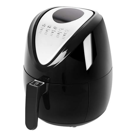 1800W Air Fryer Toaster Oven for Baking, 5.6 Qt Large Air Fryer Combo with Cooking Tongs, Stainless Steel Rack Basket, Recipe Book, Electric Oven for Men and Women Black