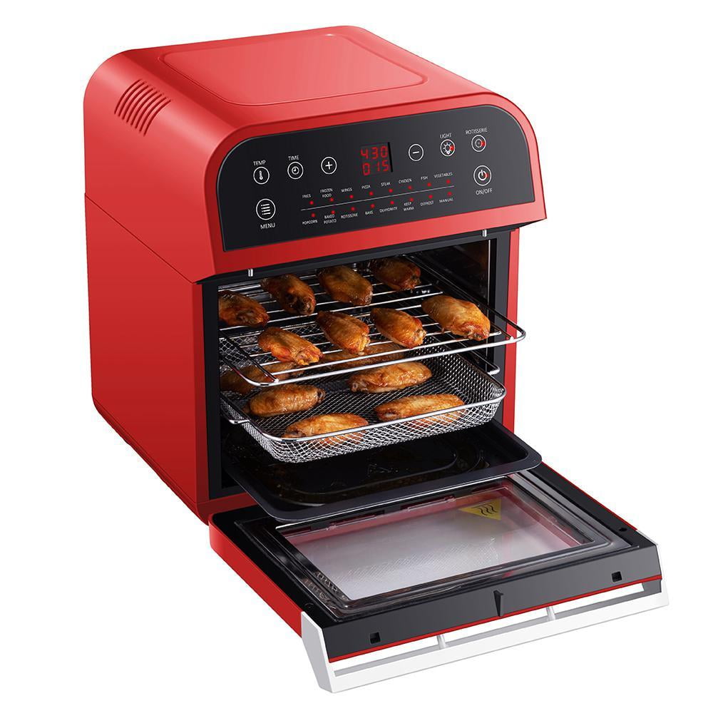 1600 W Red Rotisserie Oven and 12.7 Qt. Electric Air Fryer - Walmart