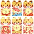 thumbnail image 2 of Toorise 6pcs Traditional Chinese Envelopes Cartoon Red Envelopes Packets Reusable Lucky Money Packets Hong Bao Money Bags for Chinese New Year Spring Festival Wedding and Birthday, 2 of 8