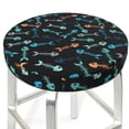 thumbnail image 3 of KLL Little Fish Skeleton Round Bar Chair Cushion Cover 12 inch ,Bar Stool Protector with Elastic, Soft Washable, 3 of 6