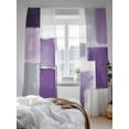 thumbnail image 3 of Purple White Sheer Curtains 108 Inch Long 2 Panels, Graffiti Art Abstract Mottled Oil Paint Texture Light Filtering Rod Pocket Semi Sheer Curtains, Sheer Voile Drapes for Living Room, 52"x108", 3 of 5