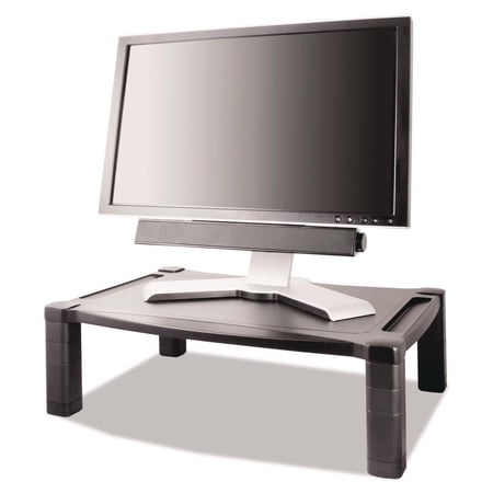 Wide Two-Level Stand Height-Adjustable 20 X 13 1/4 Black