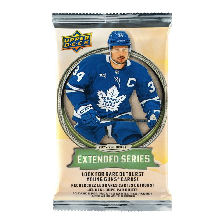 rare upper deck hockey cards 2025-26 Extended Series Blaster Box and 1 Spectrum FX Bounty Card 2025 2026 Upper Deck Series