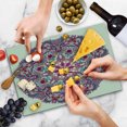 thumbnail image 4 of Mandala Cutting Board, Detailed Pattern Flower and Leaves Bohemian Themed Art Illustration, Decorative Tempered Glass Cutting and Serving Board, Large Size, Multicolor, by Ambesonne, 4 of 5