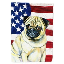 USA American Flag with Pug Garden Flag