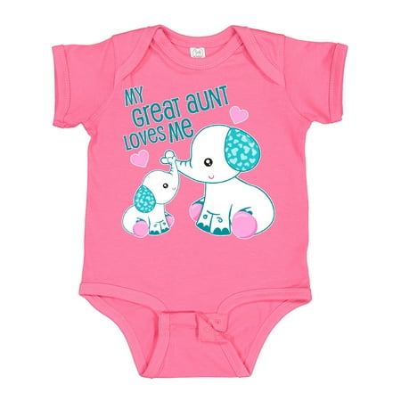 

Inktastic My Great Aunt Loves Me-cute Elephants Boys or Girls Baby Bodysuit