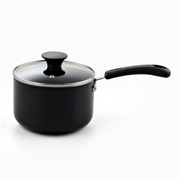 Cook N Home 3 Quart Nonstick Sauce Pan with Lid, Black