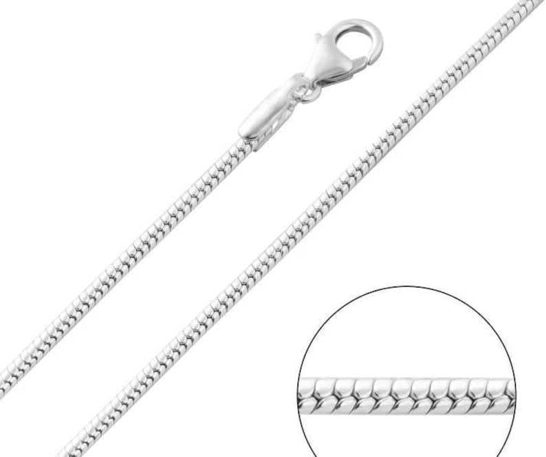 Next Level Jewelry Italian 925 Sterling Silver 8 Sided Snake Chain