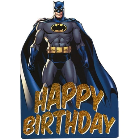 Paper House Productions Batman with Blue Cape Die Cut Foil Superhero Birthday Card For