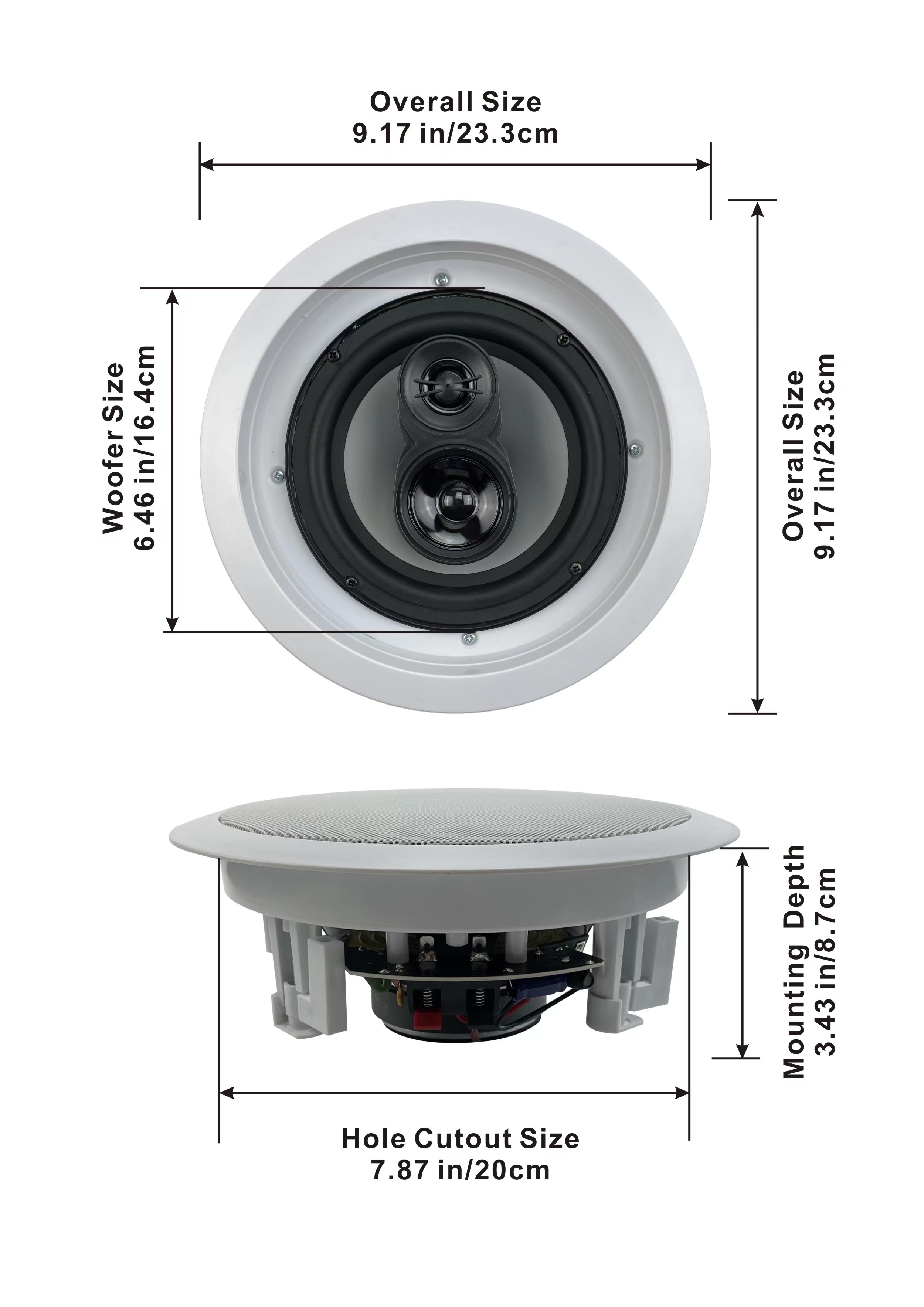 Acoustic Audio CS-IC63 In Ceiling 6.5" Speaker 10 Pair Pack 3 Way Home Theater Flush Mount - image 2 of 5