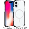 thumbnail image 2 of For iPhone 16 6.1 inch Acrylic [Magnetic Circle] Tough 2.5mm Transparent ShockProof Hybrid - Black, 2 of 3