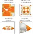 thumbnail image 3 of Outdoor Waterproof Throw Pillow Covers 18x18 Inch Set of 4 Boho Decorative Floral Covers for Patio Furniture Porch (18 * 18inch/45 * 45cm,Orange and Yellow), 3 of 6