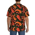thumbnail image 3 of Lsque Red Hot Chili print Men's Cuban Collar Short Sleeve Shirt Summer Beachwear Casual Button Down Fashionable Vacation Leisure Shirt-3X-Large, 3 of 7