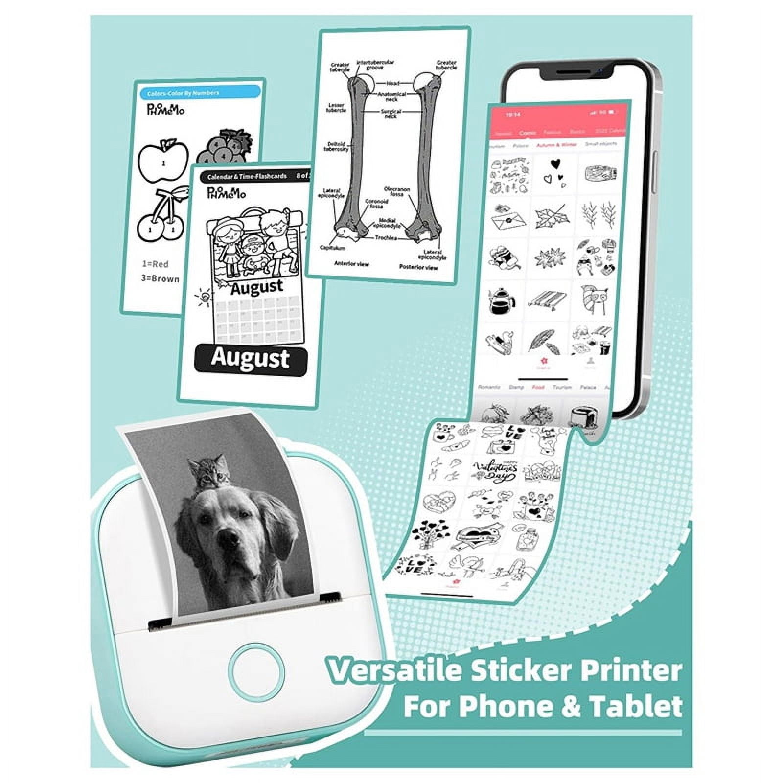 Mini Printer Sticker Printer Portable Thermal Printer Inkless Sticker Maker Machine Bluetooth Printer Phone Printer