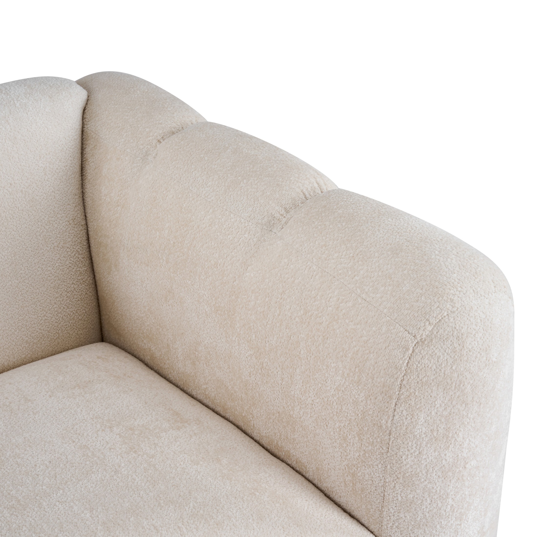 Christopher Knight Home Chenille Club Chair, Plush Upholstered Accent Chair with Channel Stitching, Beige