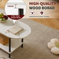thumbnail image 2 of 2 Tier Coffee Table with Open Storage Shelf, Oval Wood Tea Table 17 inch high, Small Table for Small Space Apartment White Faux Marble + Black, 2 of 6