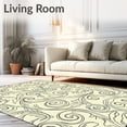 thumbnail image 2 of ODIKA 8x10 Machine Washable Non-Slip Area Rug, Abstract Botanical Scroll Work with Contemporary Neutral Tones High Traffic Rug, Ivory, 661090, 2 of 7